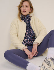 Blue Printed Half Zip Fleece