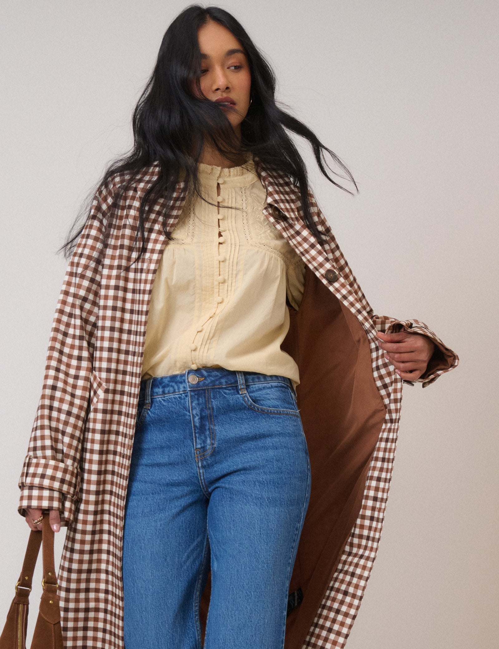 Butter Yellow Floral Embroidered High Neck Blouse