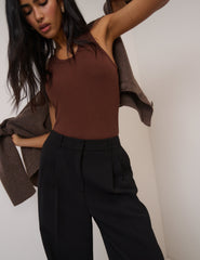 Black Wide Leg Jax Crepe Trousers