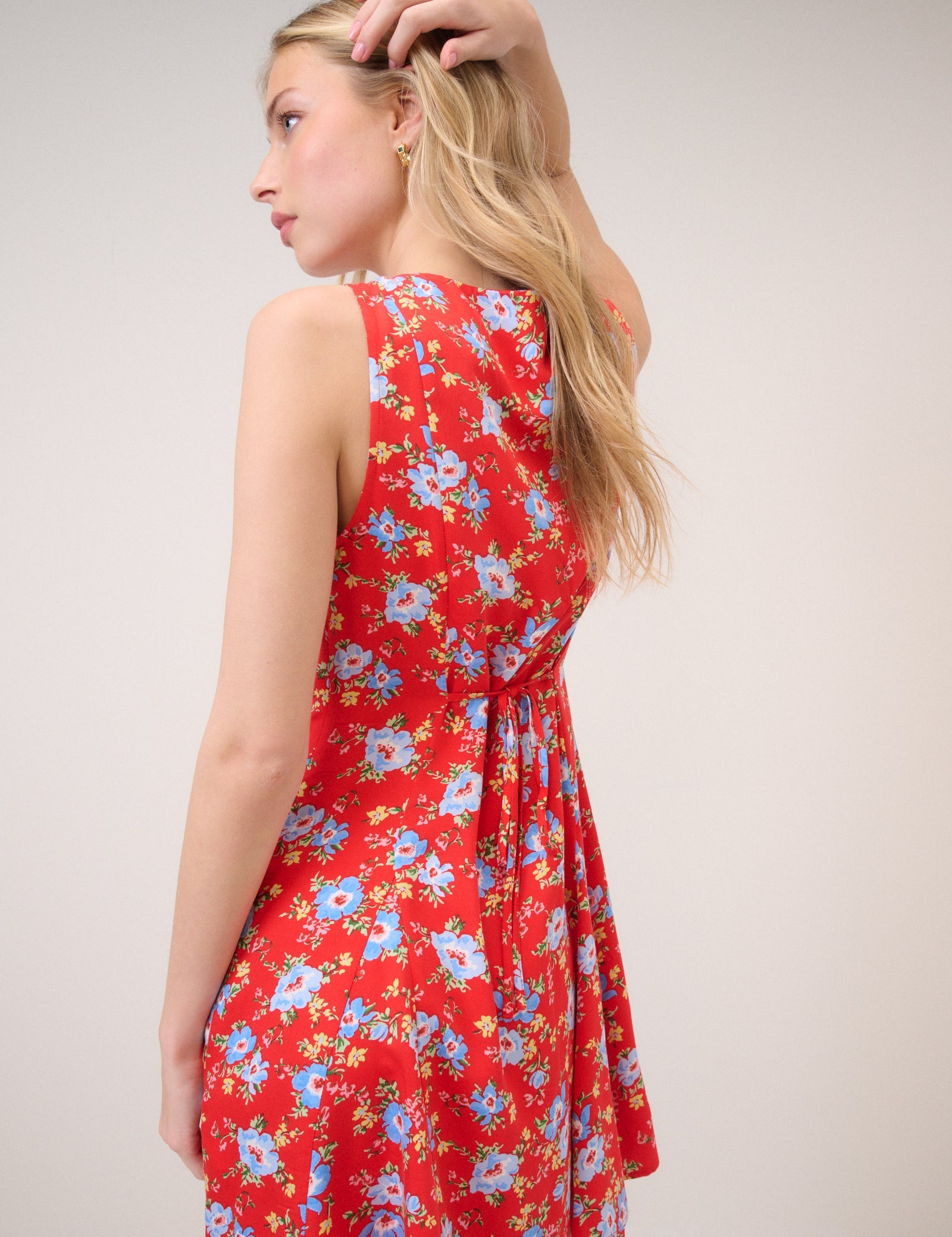 Red Floral Georgie Mini Dress