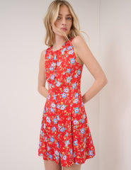 Red Floral Georgie Mini Dress