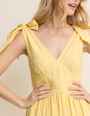 Yellow Tiered Coen Midi Dress