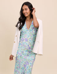 Blue Floral Layla Midi Dress