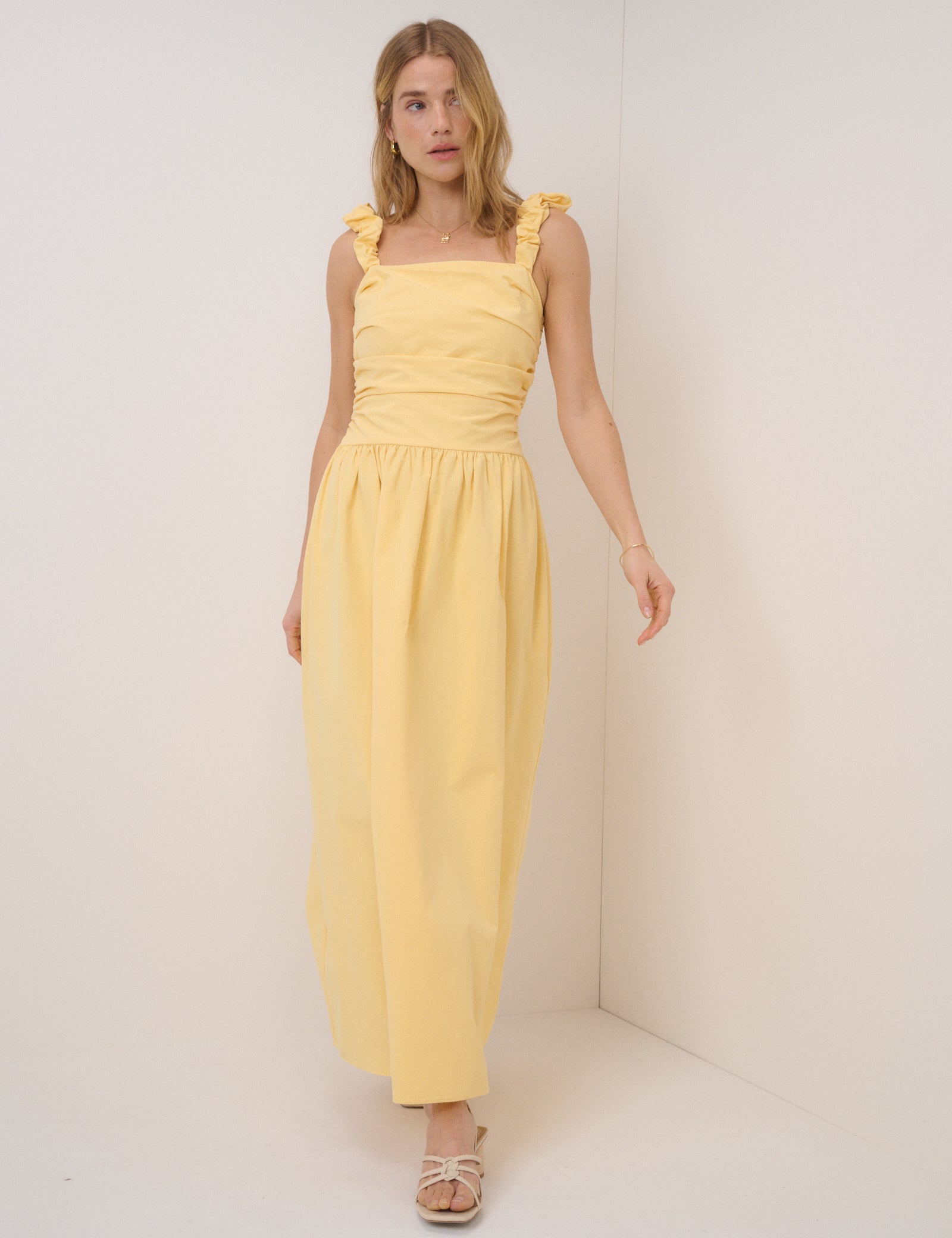 Butter Yellow Victoria Midi Dress