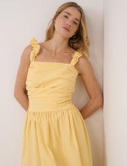 Butter Yellow Victoria Midi Dress