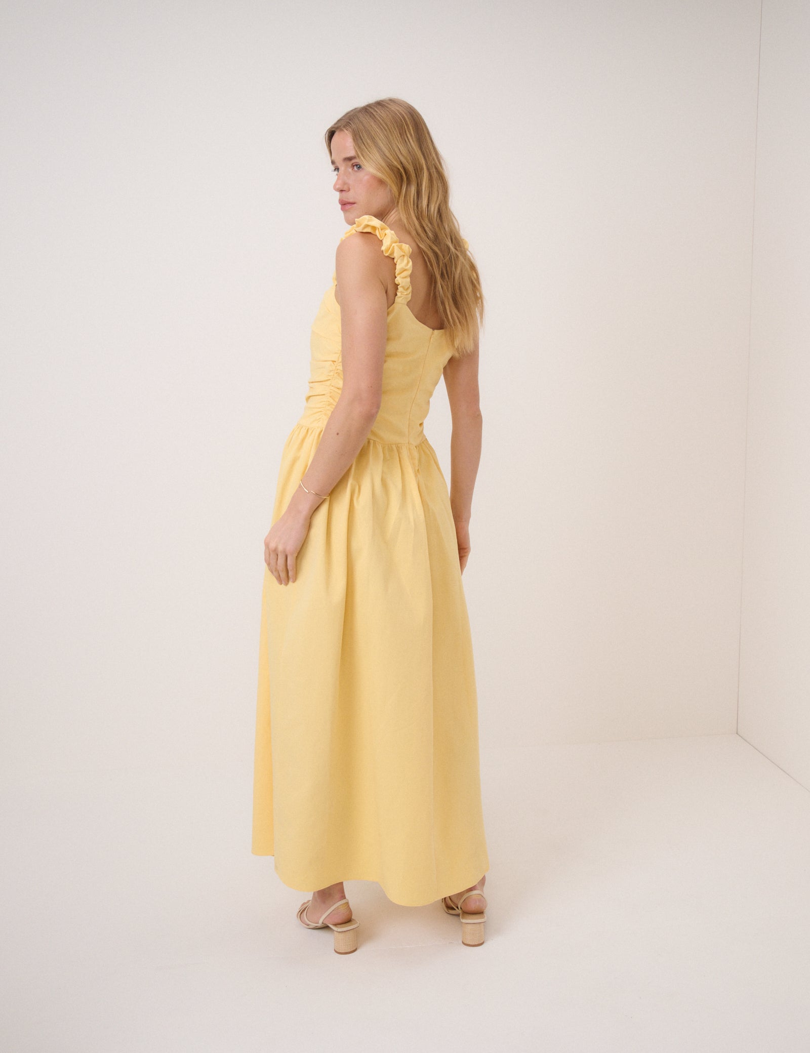 Butter Yellow Victoria Midi Dress