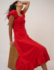 Red Jemima Midi Dress
