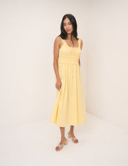 Butter Yellow Sleeveless Ariel Midi Dress