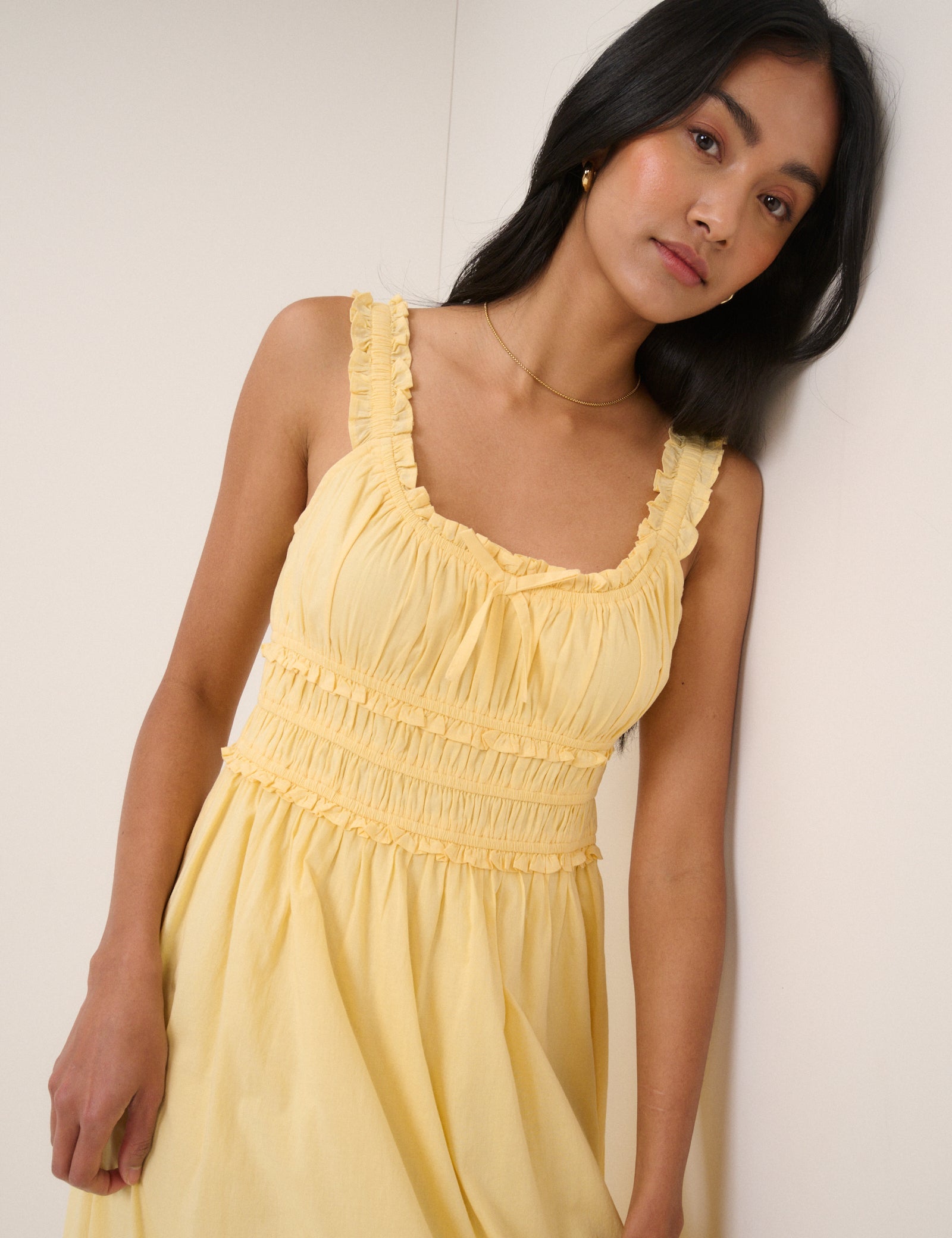 Butter Yellow Sleeveless Ariel Midi Dress