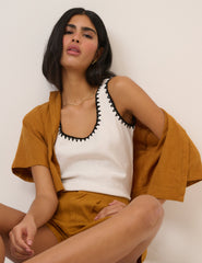 Crochet Trim Vest