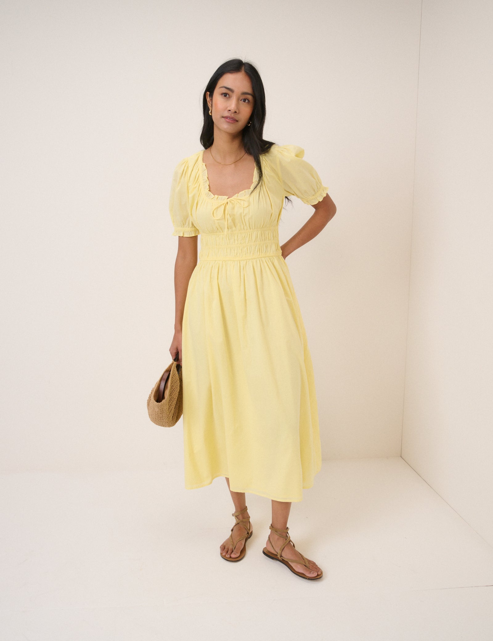 Butter Yellow Tula Midi Dress