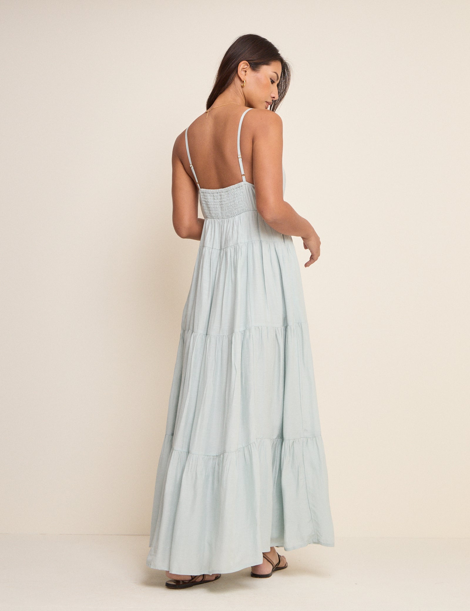 Powder Blue Tiered Thea Maxi Dress