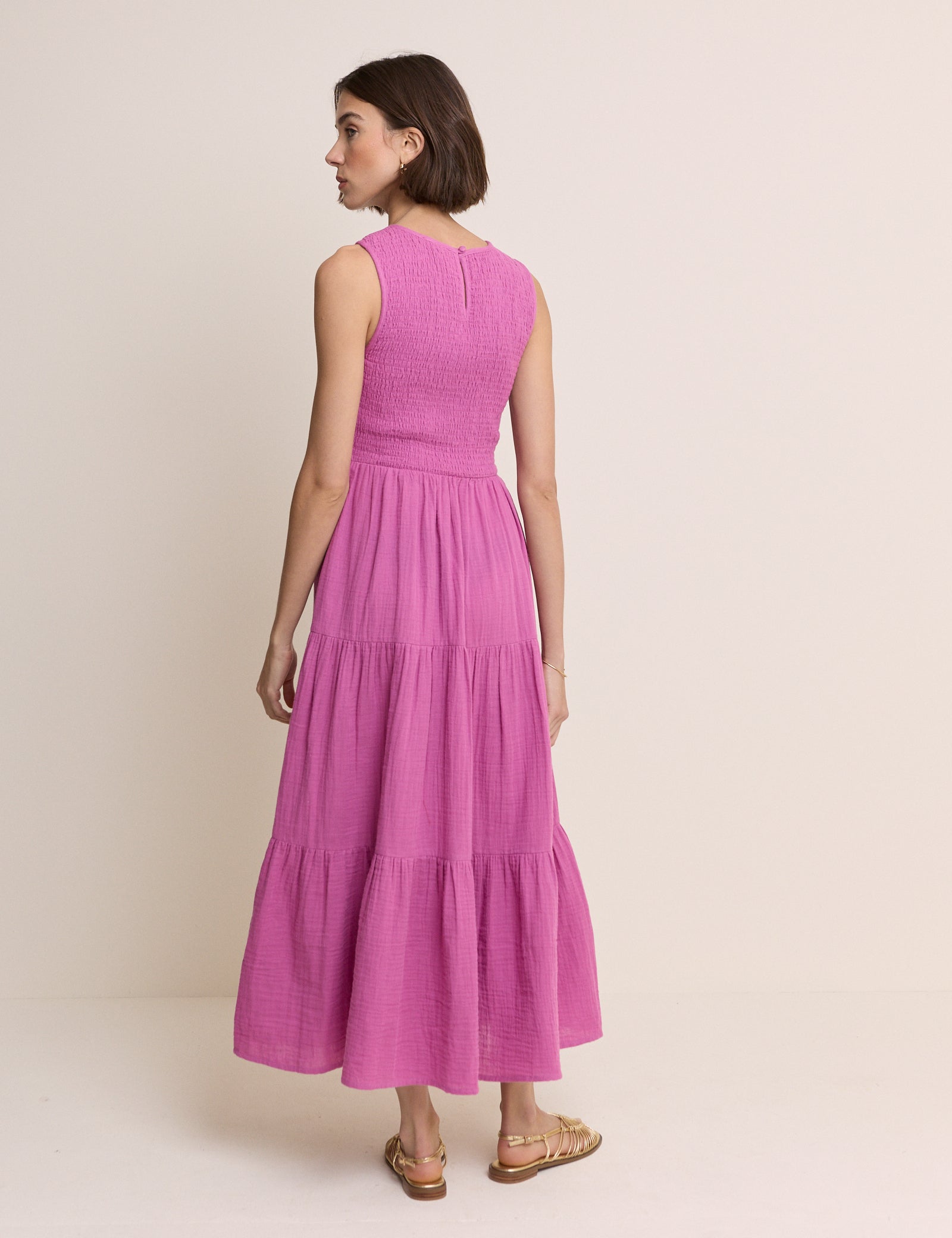 Pink Sleeveless Charlie Midi Dress