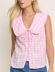 Blair Ruffle Collar Button Through