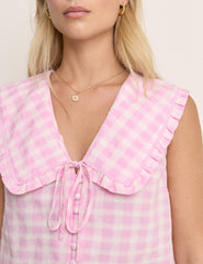 Blair Ruffle Collar Button Through