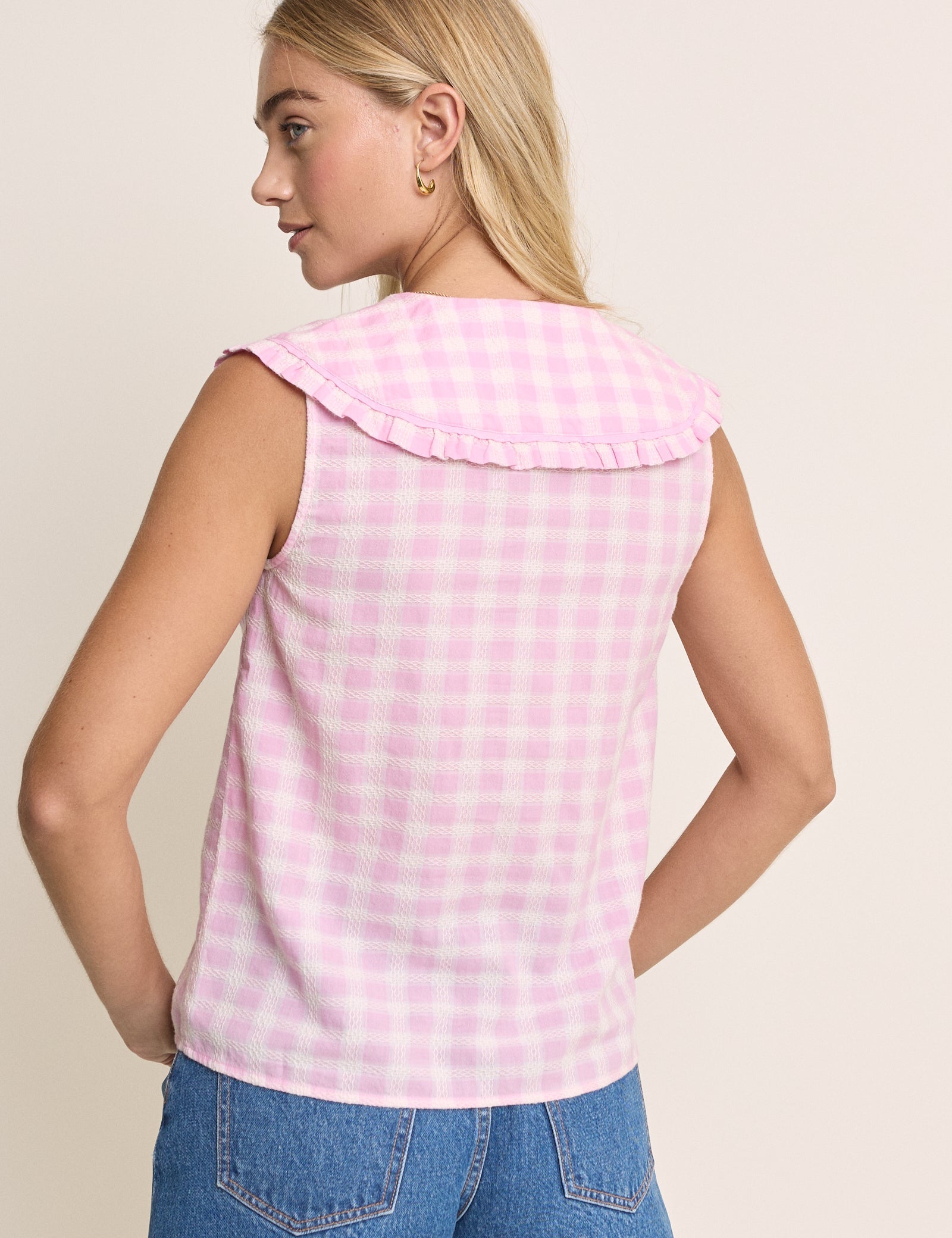 Blair Ruffle Collar Button Through
