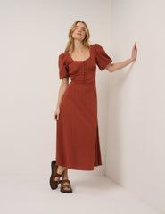 Burnt Orange Melody Midi Dress