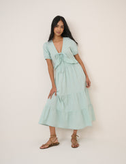 Mint Green Tiered Katie Midi Dress