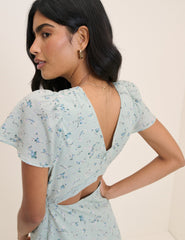 Mint Green Floral Bellinda Midi Dress
