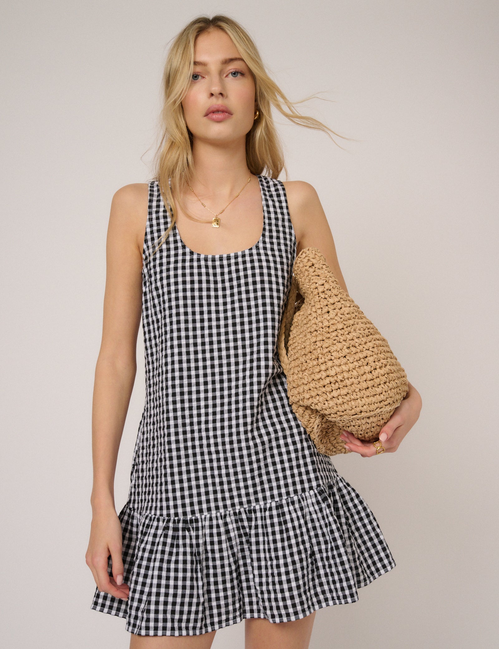 Black Gingham Millie Mini Dress