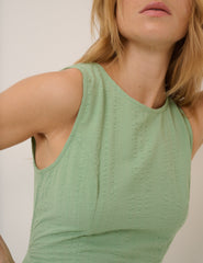Green Drop Waist Cedar Midi Dress