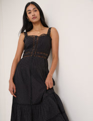 Black Tiered Lennox Midi Dress