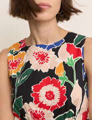 Multi-Coloured Floral Sleeveless Vicky Mini Dress