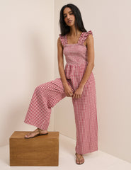 Red Gingham Maya Jumpsuit