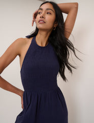 Navy Halterneck Tizzy Jumpsuit