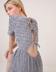 Black Gingham Leah Mini Dress