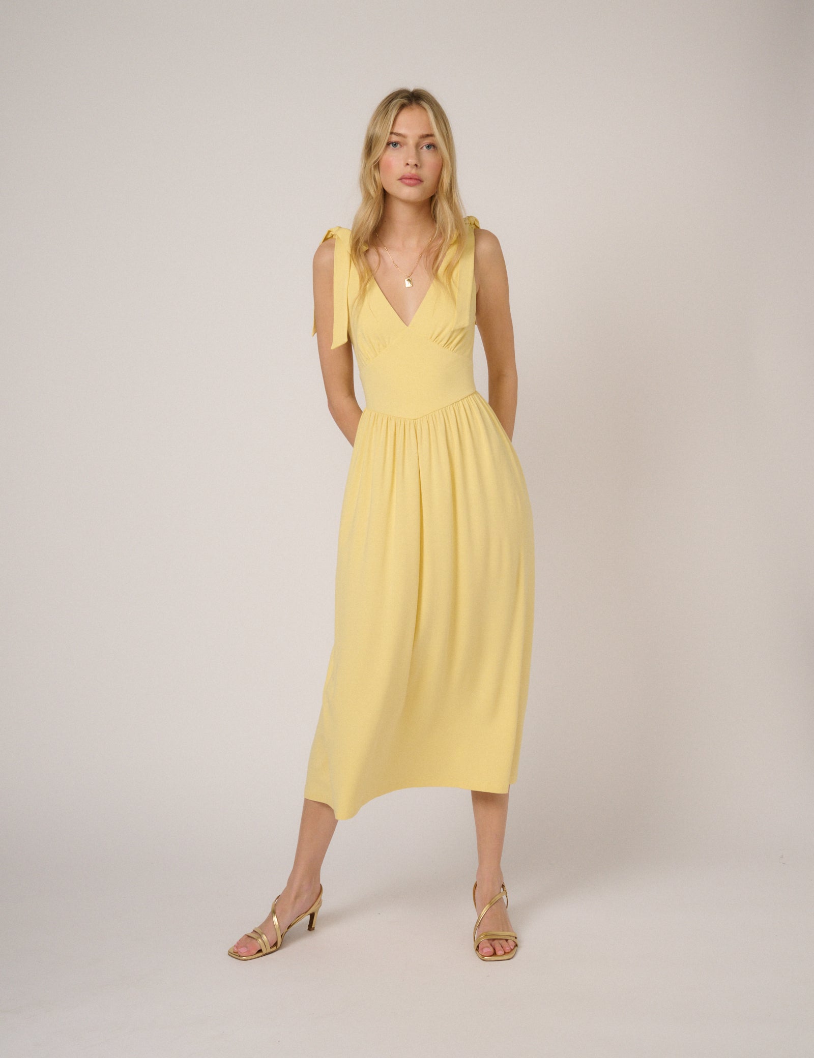 Butter Yellow Addison Jersey Midi Dress