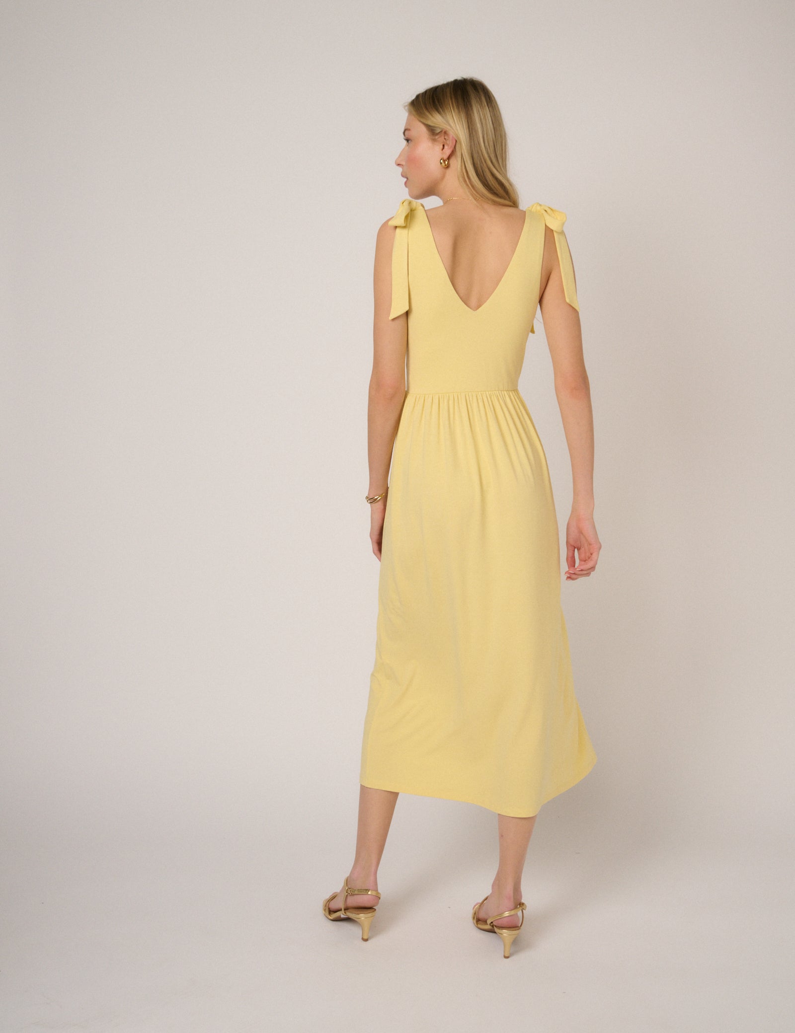 Butter Yellow Addison Jersey Midi Dress