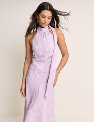 Lilac Floral Jacquard Fifi Maxi Dress