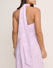 Lilac Floral Jacquard Fifi Maxi Dress