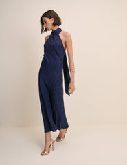 Navy Floral Jacquard Fifi Maxi Dress