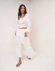 White Dobby Textured Blouse