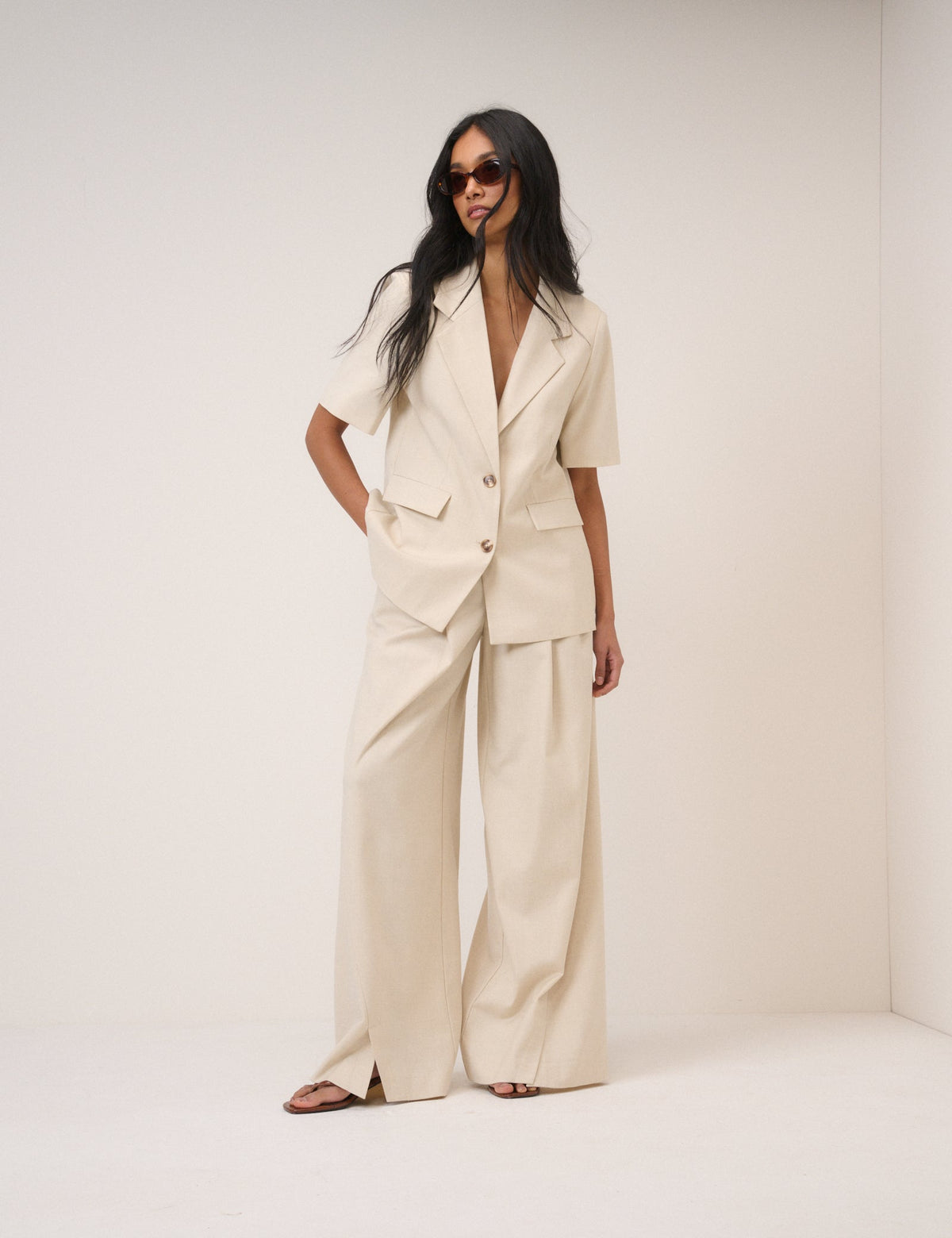 Stone Blazer & Trousers Set