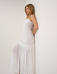 White Drop Waist Lulu Maxi Dress