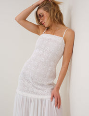 White Drop Waist Lulu Maxi Dress