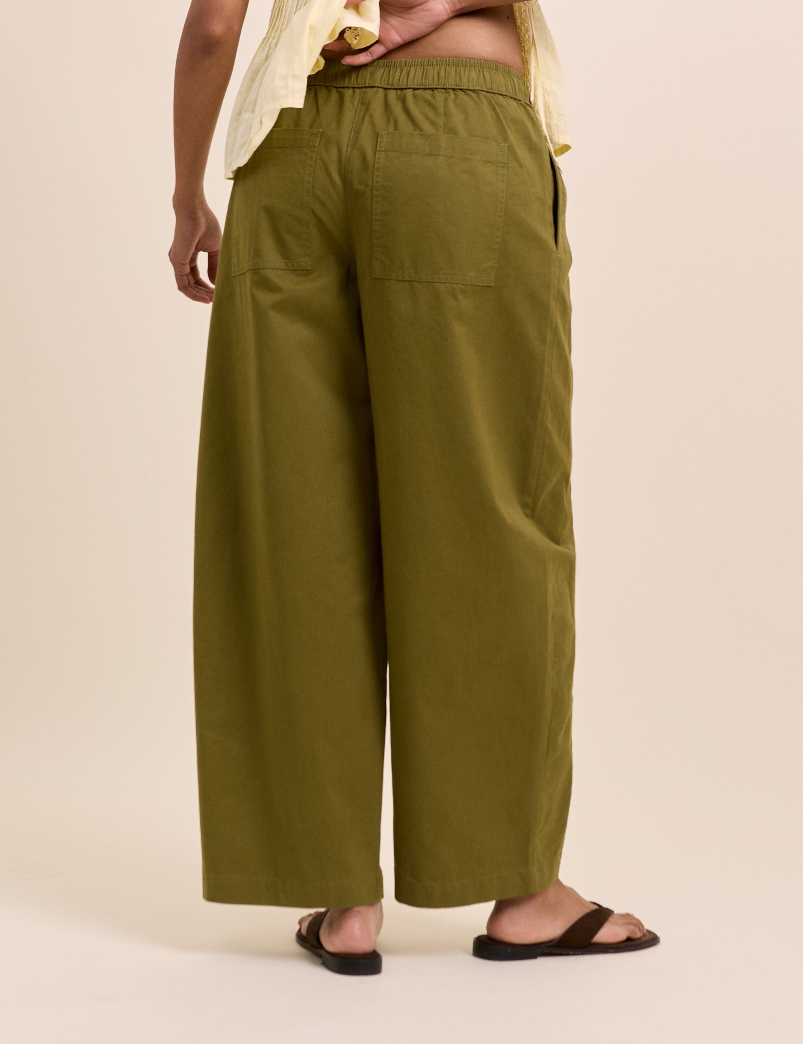 Green Barrel Leg Trousers