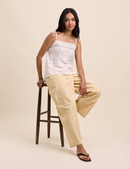 Butter Yellow Barrel Leg Trousers