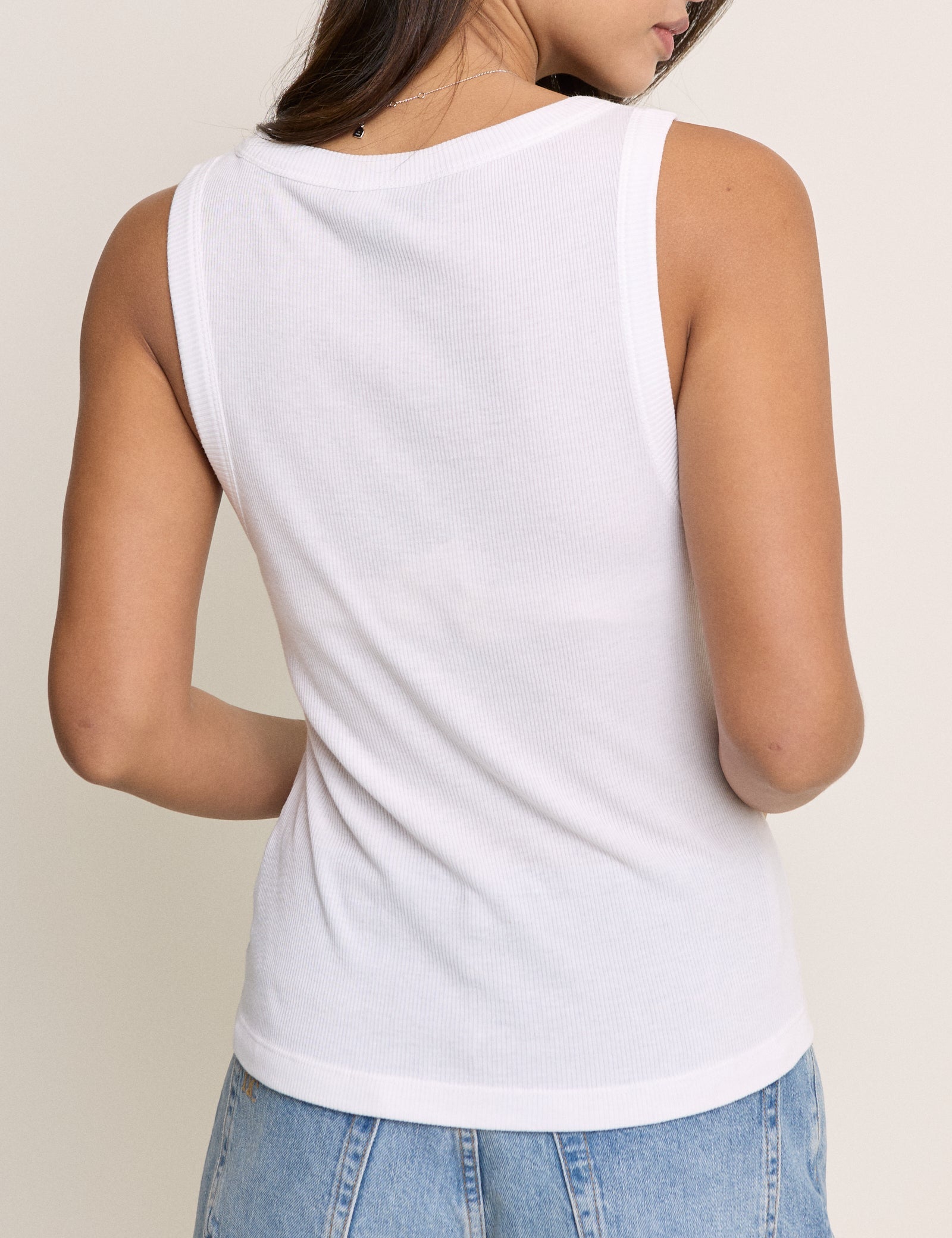 White Modal Scoop Neck Vest