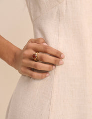 Red Stone Gold Plated Ring