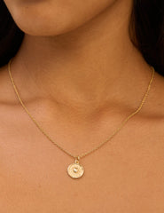 Gold Plated Circular Pendent Necklace