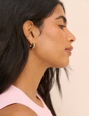 Gold Plated Chunky Hoop Earrings