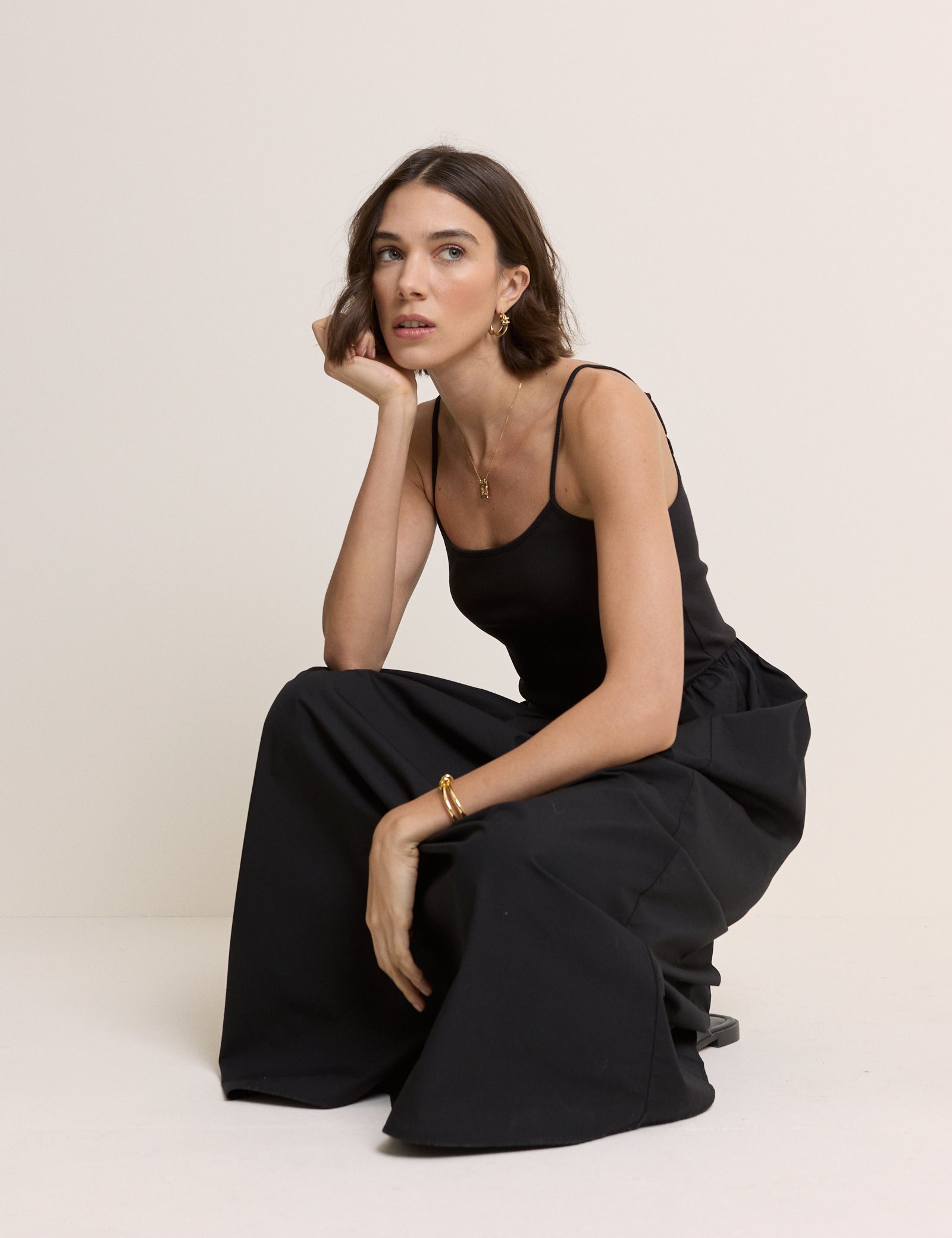 Black Madelyn Midi Dress