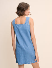 Mid Wash Button Front Danni Mini Dress