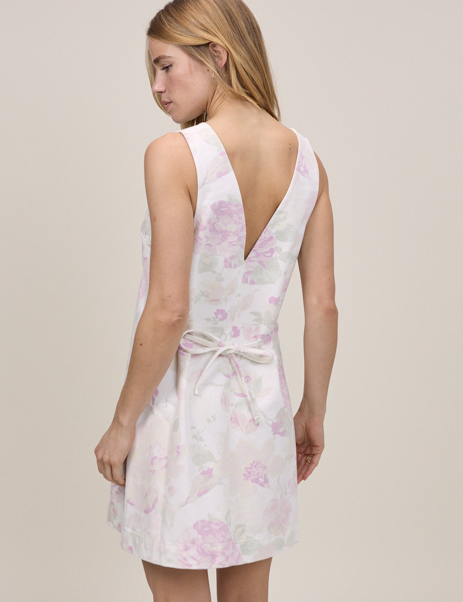 White Floral Louis Shift Mini Dress