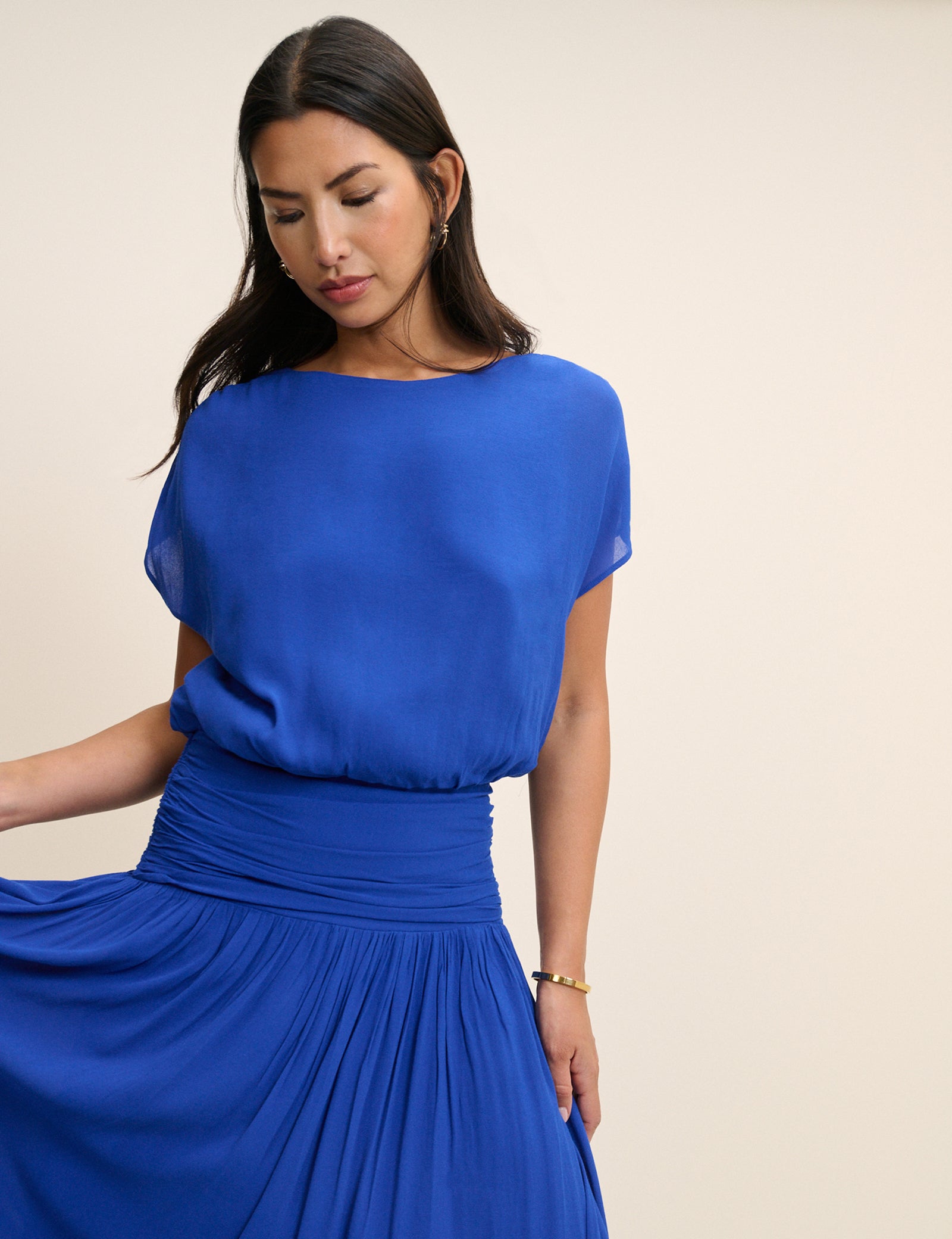 Cobalt Blue Pamela Midi Dress