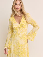 Yellow Floral Karolina Maxi Dress